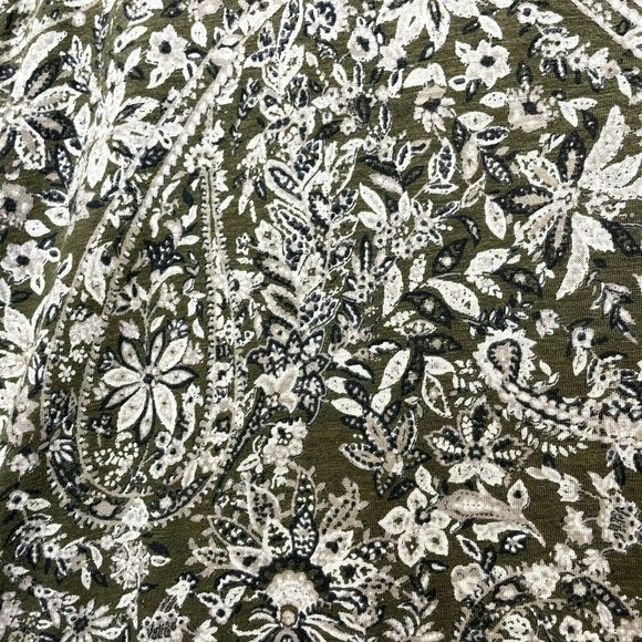 Lucky Brand Top Size 2X Olive Green Floral Print Long Sleeve T-Shirt 3/4 Sleeve - Picture 3 of 6